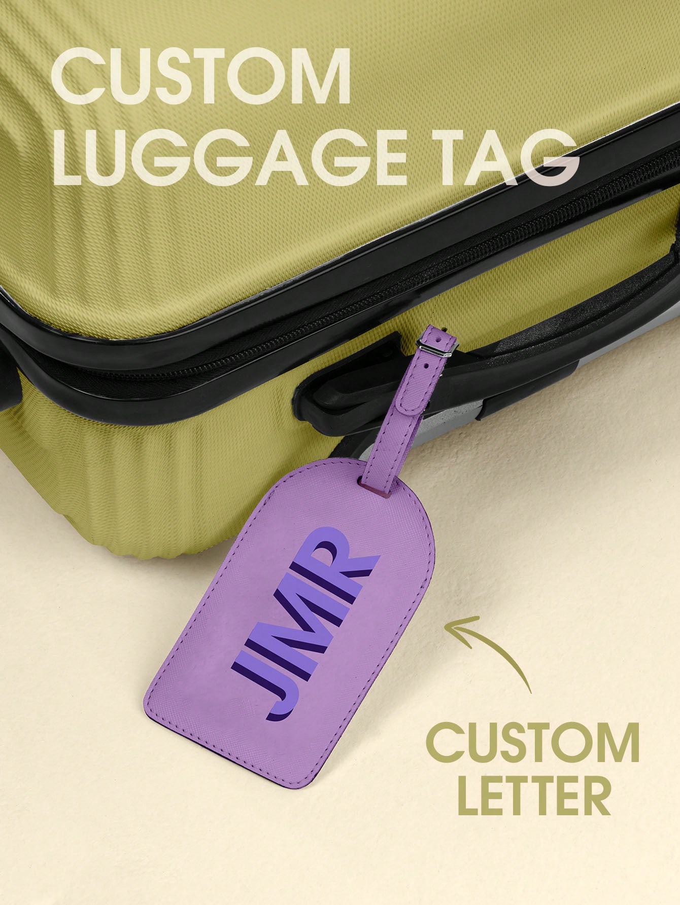 Travel Accessories Name - Etichetta per Bagagli Personalizzata con Iniziale,
