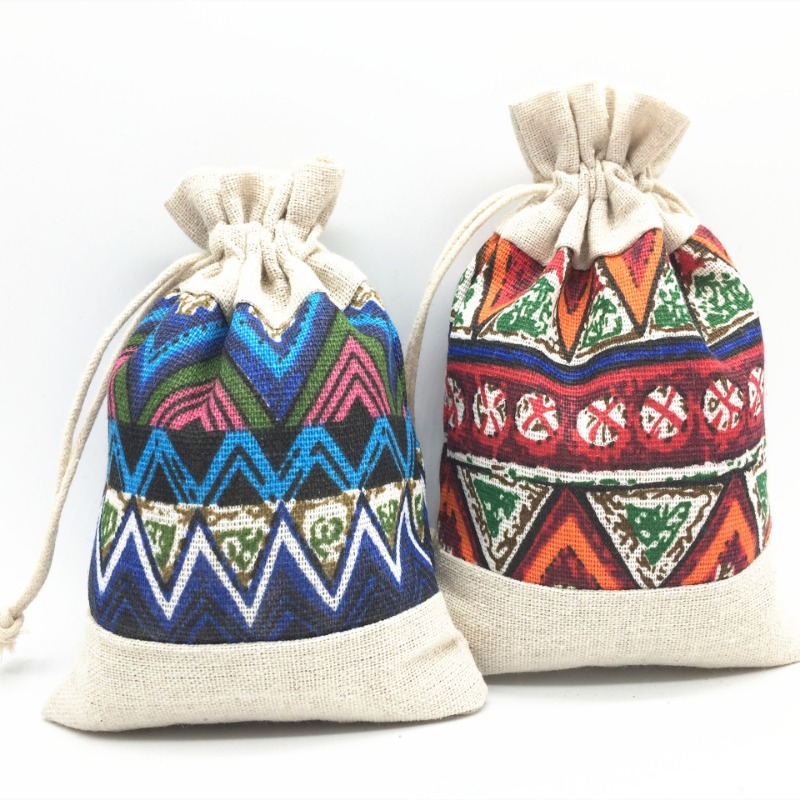 Cable Organizer Travel - Borsa con coulisse in stile etnico