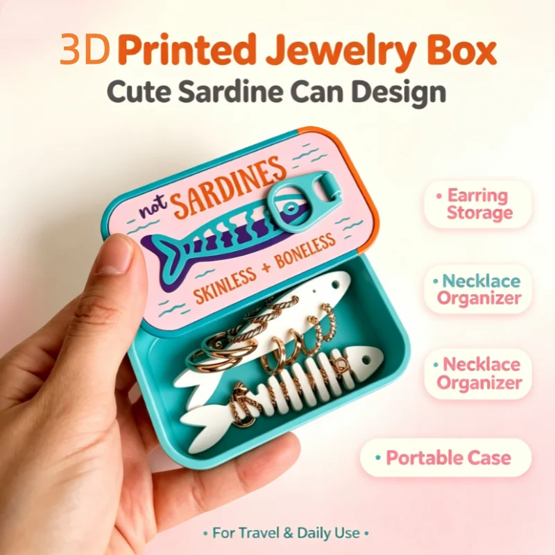 Accessories Travel Jewelry Box - Mini Scatola di Latta con Stampa