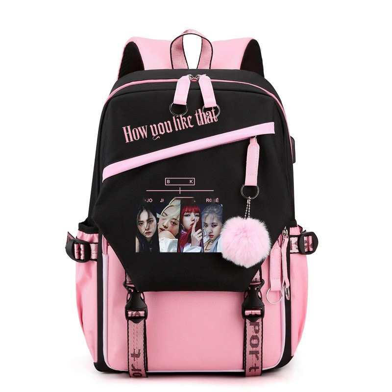 Travel Accessories Pink - Zaino Nero con Motivo Rosa, Grande