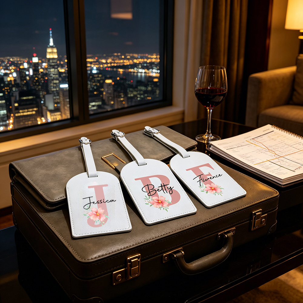 Travel Accessories Pink - Etichetta per Bagagli Personalizzata in PU