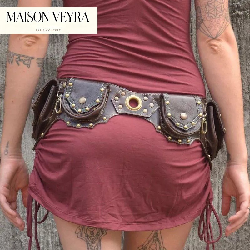 Travel Accessories Hip Belt - 1 pz Marsupio in Pelle Medievale