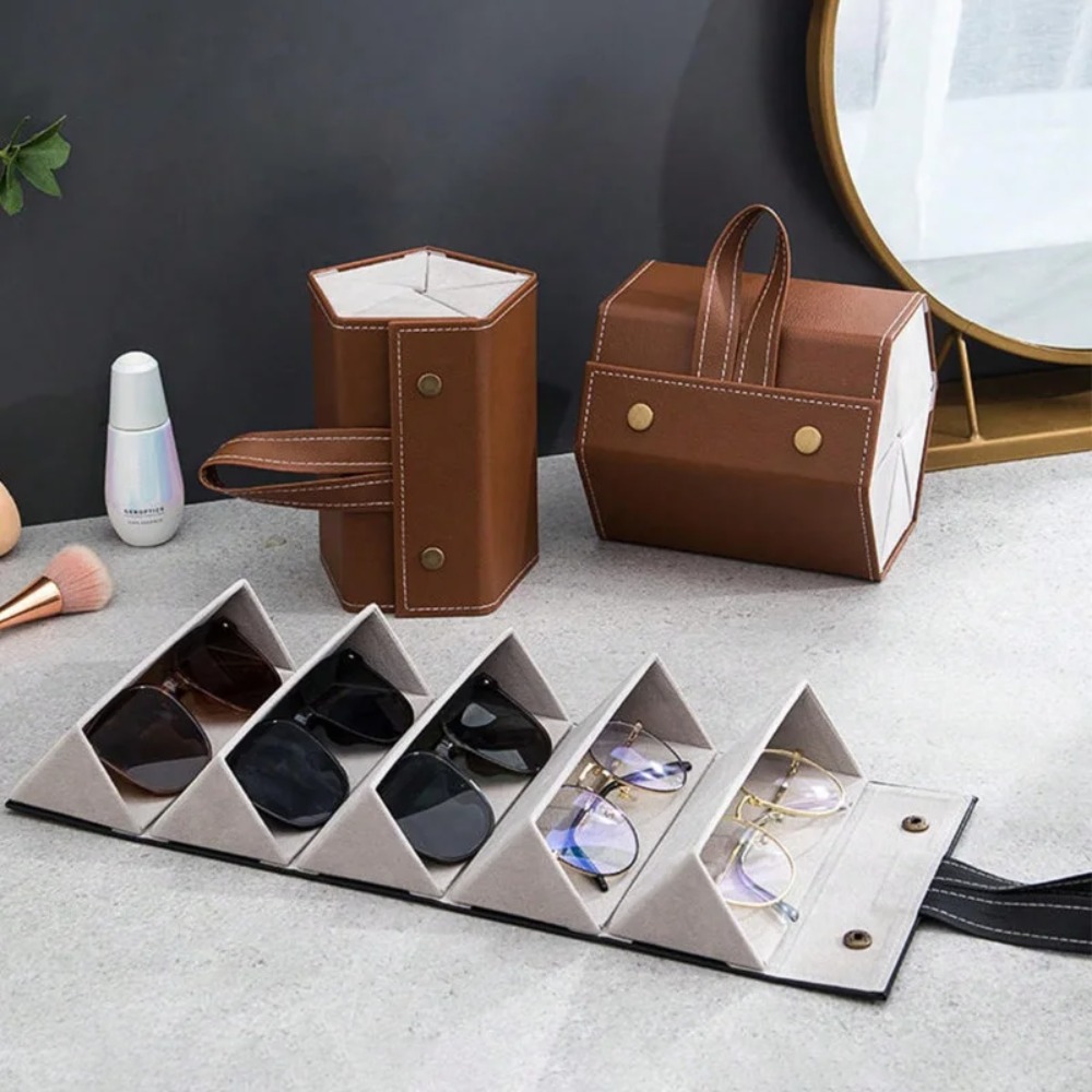 Travel Accessories Display - Organizzatore Portatile per Occhiali Multi-Scomparto 2/3/4/5/6,