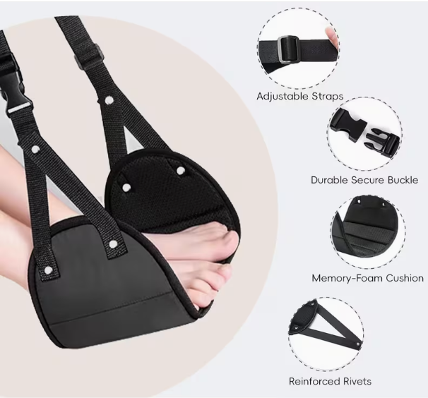 Travel Accessories For Long Haul Flights - Poggiapiedi regolabile con amaca portatile per