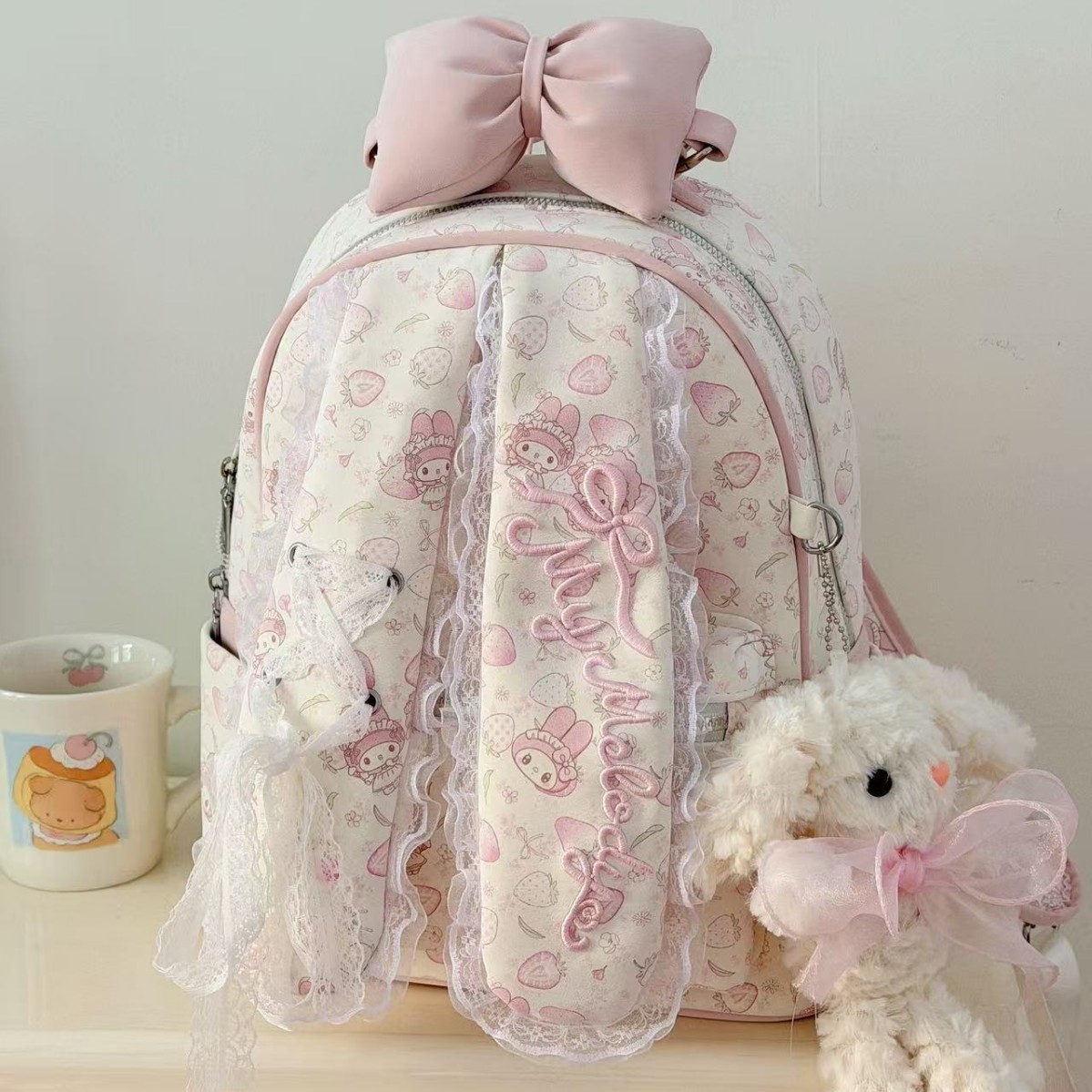 Travel Accessories Pink - Zaino Kawaii con Stampa Melody, Rosa