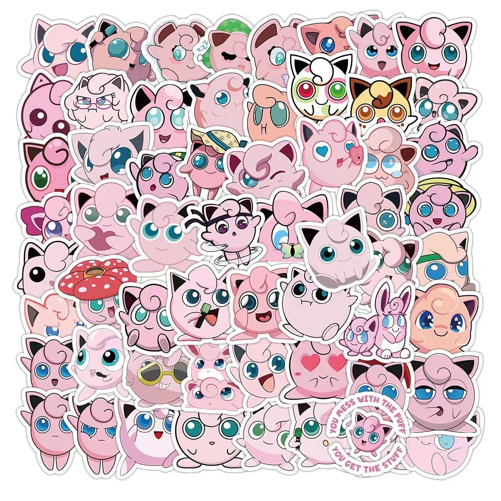 Travel Accessories Cute - 50 adesivi Pokémon Jigglypuff per diari,