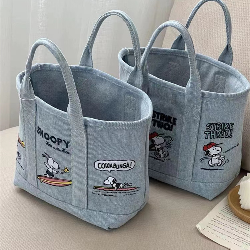 Travel Accessories Tech - Nuova Borsa Tote in Denim Snoopy,
