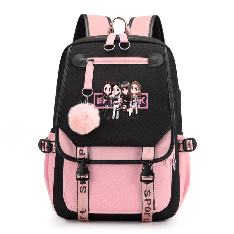Zaino Nero con Motivo Rosa, Gr - Travel Accessories Pink recensione e prezzo
