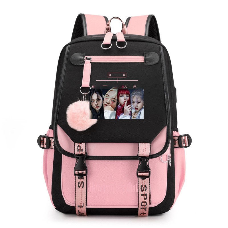 Zaino Nero con Motivo Rosa, Gr - Travel Accessories Pink recensione e prezzo